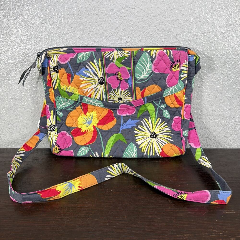 Vera Bradley Jazzy Blooms Tablet Case Crossbody Work Bag Purse Briefcase